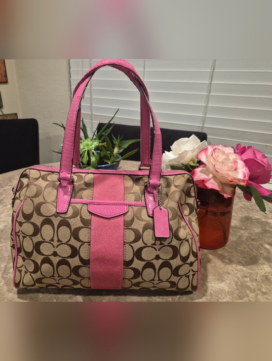 Coach Handbags - Coach Vintage Signature Stripe Nancy Satchel